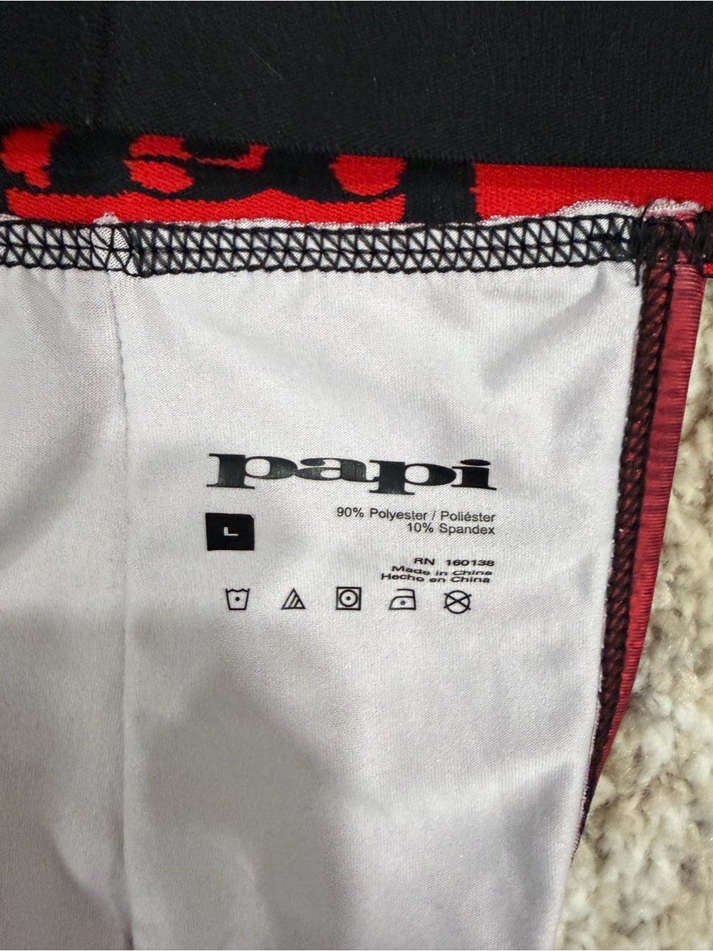 Papi Men’s Red Mesh Jockstrap with Black Waistband - Picture 3 of 3